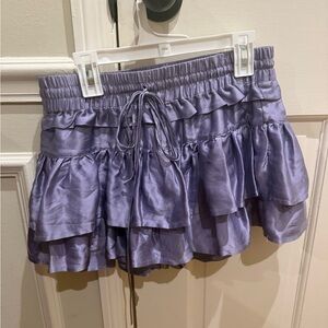 Chic Lavender Ruffled Mini Skirt